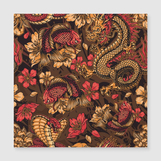 Japanese dragon koi pattern. (Front)