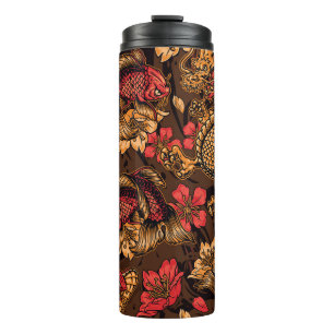 Japanese dragon koi pattern. thermal tumbler