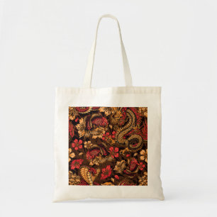 Japanese dragon koi pattern. tote bag