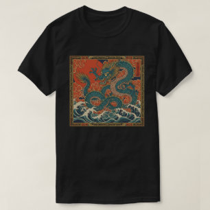 Japanese Dragon Over Great Wave T-Shirt