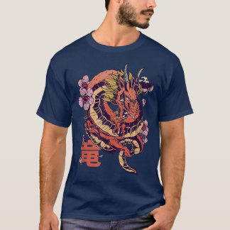 Japanese Dragon Sakura Dragon Blossom Japan Cultur T-Shirt