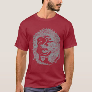 Japanese Dragon - Silver Print T-Shirt