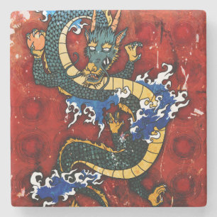 Japanese Dragon Stone Coaster