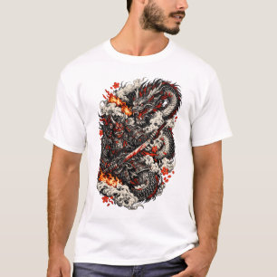Japanese Dragon Tattoo T-Shirt Irezumi Samurai D