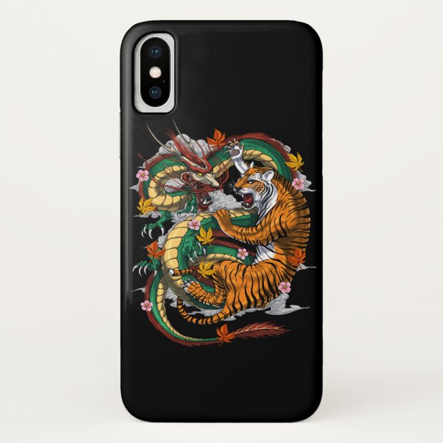 Japanese Dragon Tiger Battle Case-Mate iPhone Case (Back)