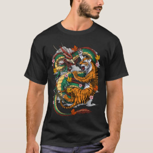 Japanese Dragon Tiger Battle T-Shirt