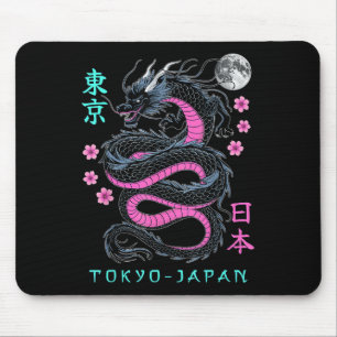 Japanese Dragon Tokyo Japan 80s Asian Mythical Ani Mouse Mat