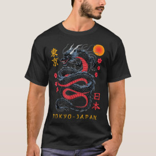Japanese Dragon Tokyo Japan 80s Asian Mythical Ani T-Shirt