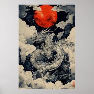 Japanese Dragon Ukiyo-e – Mythical Power Poster