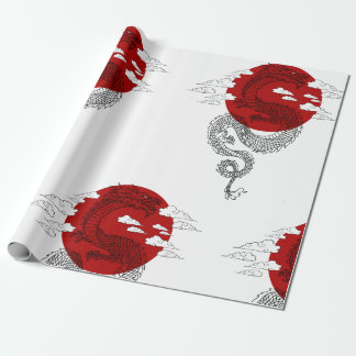 Japanese Dragon Wallpaper Wrapping Paper