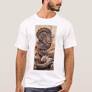 Japanese dragon with snake shape with kanagaw  T-Shirt
