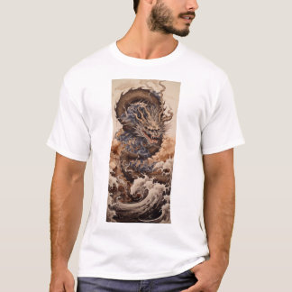 Japanese dragon with snake shape with kanagaw T-Shirt