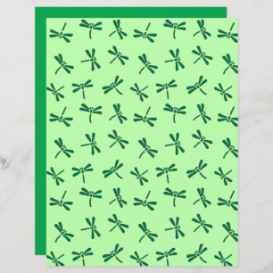 Japanese Dragonfly Pattern, Light Jade Green 