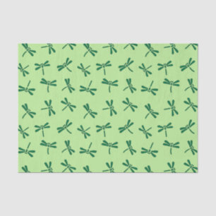 Japanese Dragonfly Pattern, Light Jade Green Tissue Paper