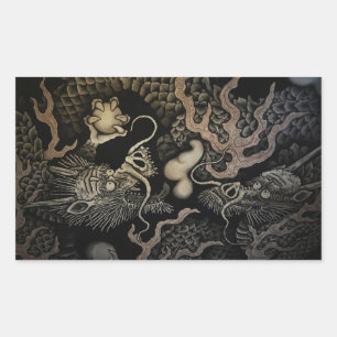 Japanese Dragons Rectangular Sticker