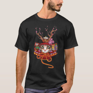 Japanese Edo Samurai Neko Kitten T-Shirt