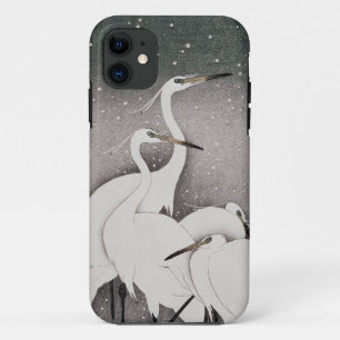 Japanese Egrets Koson Cranes Winter Snow iPhone 11 Case