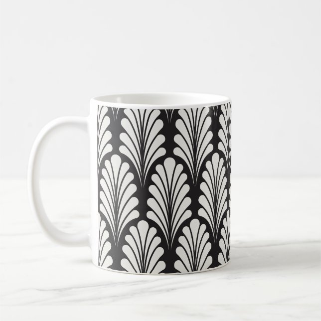 Japanese Elegance: Ornamental Vintage Pattern Coffee Mug (Left)
