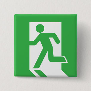 Japanese Emergency Exit Sign 15 Cm Square Badge