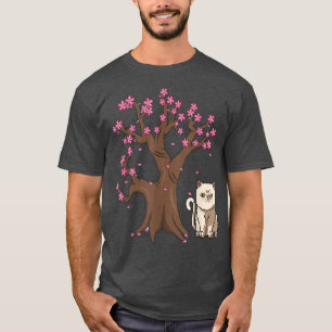 Japanese Exotic Shorthair Cat Mum Cherry Blossom  T-Shirt