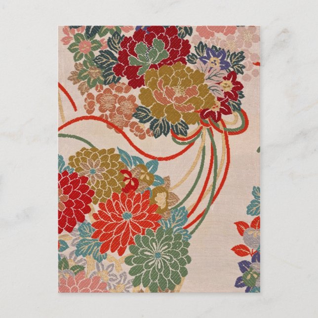 Japanese fabric 2012 Pocket Calendar Postcard (Front)