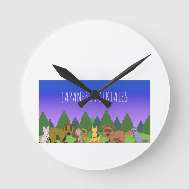 JAPANESE FALKTALES ROUND CLOCK (Front)