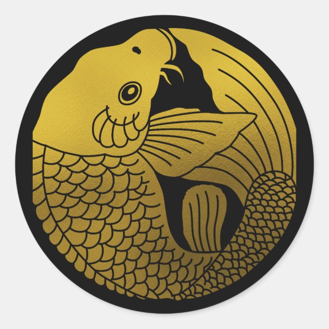 Japanese Family Crest-Carp Classic Round Sticker (Front)
