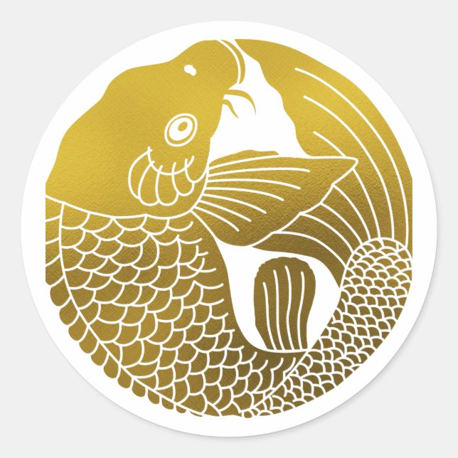 Japanese Family Crest-Carp Classic Round Sticker (Front)
