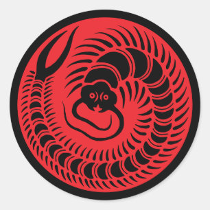 Japanese Family Crest-Centipede Classic Round Sticker