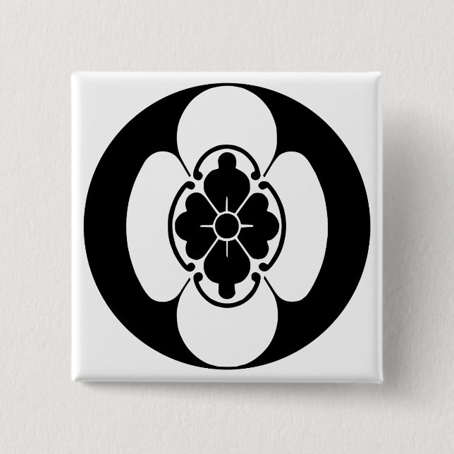 Japanese Family Crest(KAMON) of the Hotta's 15 Cm Square Badge (Front)