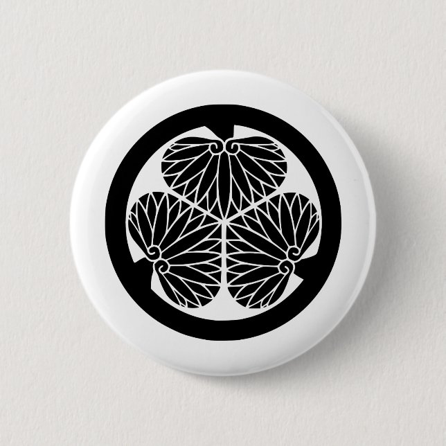 Japanese Family Crest KAMON Symbol 6 Cm Round Badge (Front)