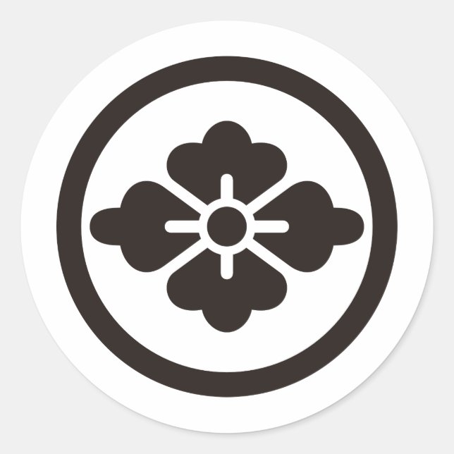 Japanese Family Crest KAMON Symbol Classic Round Sticker (Front)