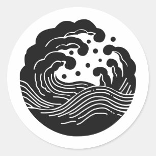 Japanese Family Crest KAMON Symbol Classic Round Sticker