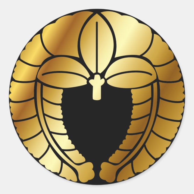 Japanese Family Crest (KAMON) Symbol Classic Round Sticker (Front)