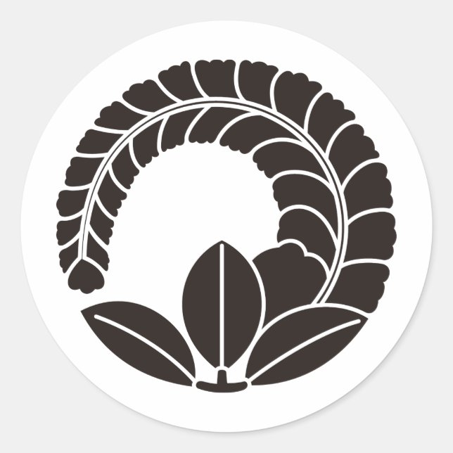 Japanese Family Crest KAMON Symbol Classic Round Sticker (Front)