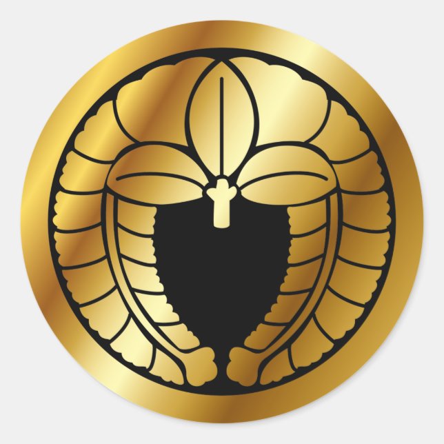 Japanese Family Crest (KAMON) Symbol Classic Round Sticker (Front)