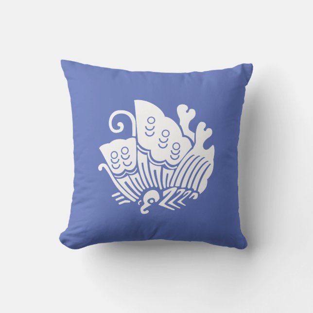 Japanese Family Crest-swallowtail butterfly Cushion (Front)