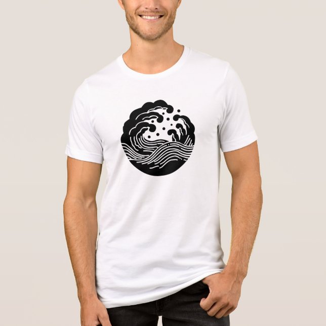 Japanese Family Crest-Wave Tri-Blend Shirt (Front)