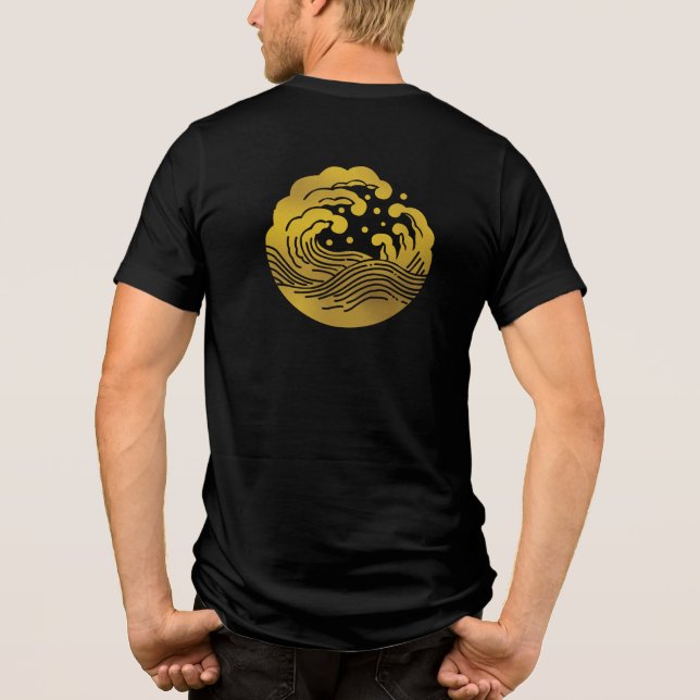Japanese Family Crest-Wave Tri-Blend Shirt (Back)