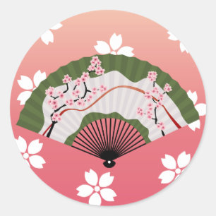Japanese Fan 2 Classic Round Sticker