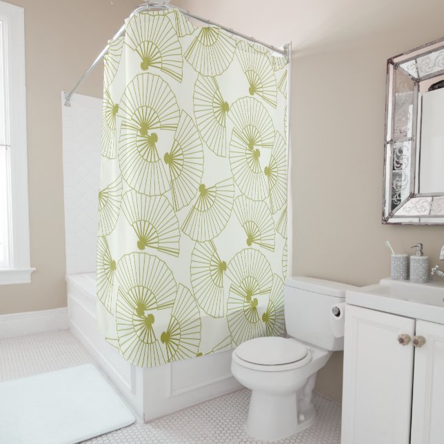 Japanese Fan Design Shower Curtain (In Situ)