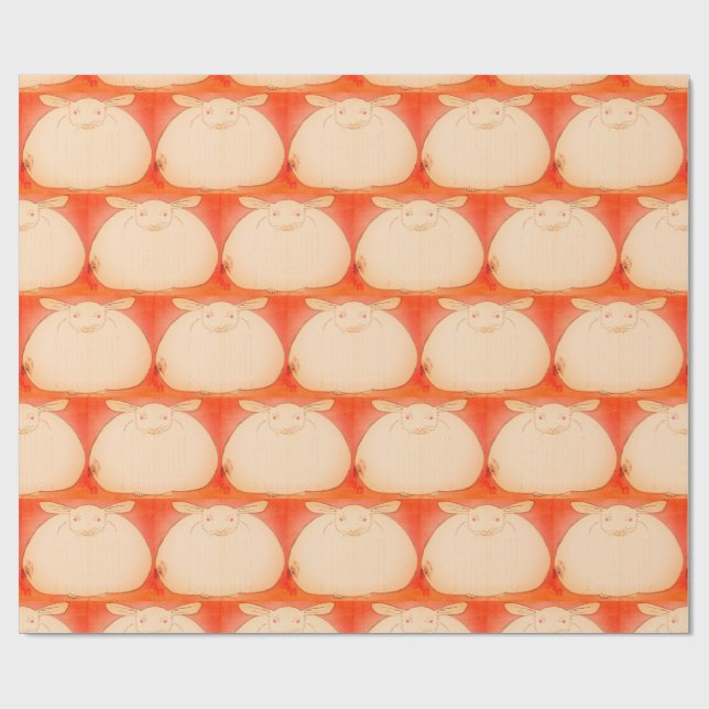 JAPANESE FAT BUNNY Wrapping Paper (Flat)