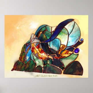 Japanese Fine Art Koi Fish Design Poster