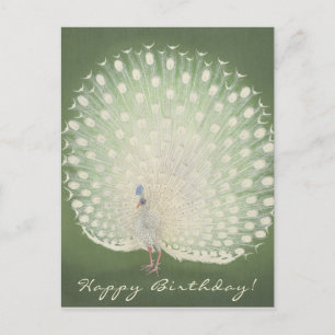 Japanese Fine Art   Peacock   Birthday Postcard
