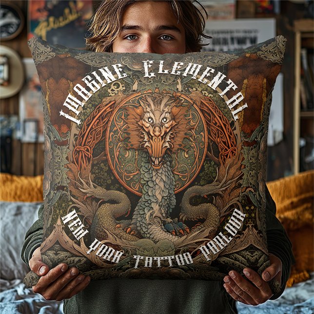 Japanese Fire Dragon Tattoo Art, Tattoo Parlour Cushion (Creator Uploaded)