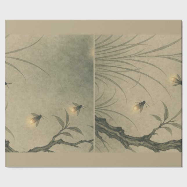 JAPANESE FIREFLIES GIFT WRAPPING PAPER (Seam)