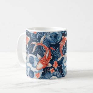 Japanese Fish In Watercolor Coffee Mug