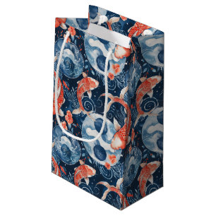 Japanese Fish In Watercolor Small Gift Bag