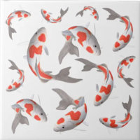 Japanese fish Koi orange and white asian style