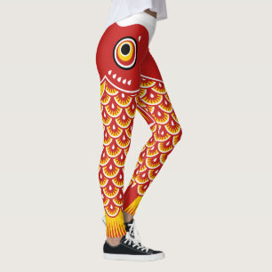 Japanese Fish Koinobori Patterned Leggings